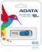 ADATA 16GB USB 2.0 Memory Pen, C008, Retractable, Capless, White-USB Pen Drives-Gigante Computers