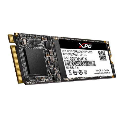 ADATA 1TB XPG SX6000 PRO M.2 NVMe SSD, M.2 2280, PCIe, 3D NAND, R/W 2100/1500 MB/s-Internal Hard Drives-Gigante Computers