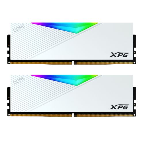 ADATA XPG Lancer RGB 32GB Kit (2 x 16GB), DDR5, 6400MHz (PC5-51200), CL32, 1.4V, ECC, XMP 3.0, PMIC, DIMM Memory, White-Memory - Desktop-Gigante Computers