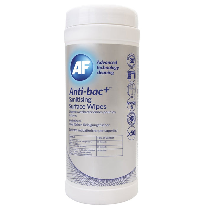 AF Anti-bacterial sanitizing surface wipes 50 Pack-Cleaning Products-Gigante Computers