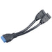 Akasa AK-CBUB09-15BK USB 3.0 19-Pin (M) to 2 x USB 3.0 A (F + F) 0.15m Black Retail Packaged Internal Splitter Cable-Internal Cables-Gigante Computers