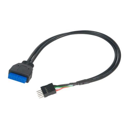 Akasa USB 3.0 to USB 2.0 Adapter Cable, USB 3.0 19-pin male to USB 2.0 internal 9-pin, 30cm-USB-Gigante Computers