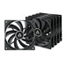 Arctic F12 Low Noise 12cm Case Fans x5, Black & White, 9 Blades, Fluid Dynamic, Value Pack (5 Fans), 6 Year Warranty-Cooling-Gigante Computers