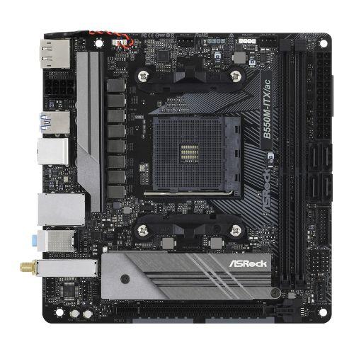 Asrock B550M-ITX/AC, AMD B550, AM4, Mini ITX, 2 DDR4, HDMI, DP, AC Wi-Fi, PCIe4, M.2-Motherboards-Gigante Computers