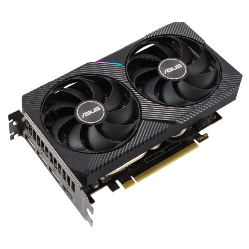 Asus DUAL RTX3060 Ti V2 MINI OC, PCIe4, 8GB DDR6, HDMI, 3 DP, 1710MHz Clock, Compact, Overclocked-Graphics Cards-Gigante Computers