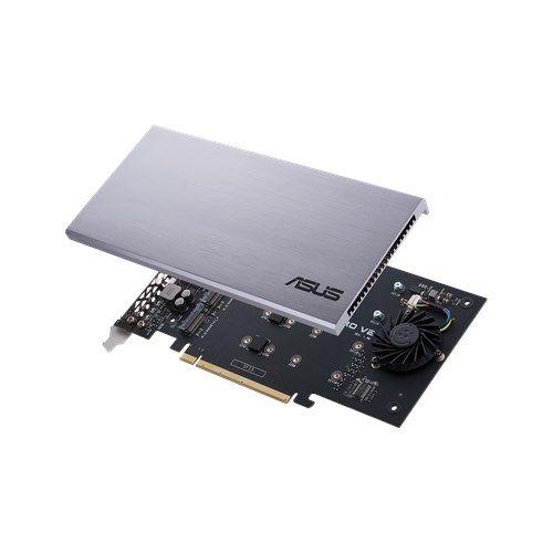 Asus Hyper M.2 x16 Card V2, Connect 4 x PCIe 3.0 M.2 SSDs through the PCIe x8 or x16 slot-I/O Cards/Panels-Gigante Computers