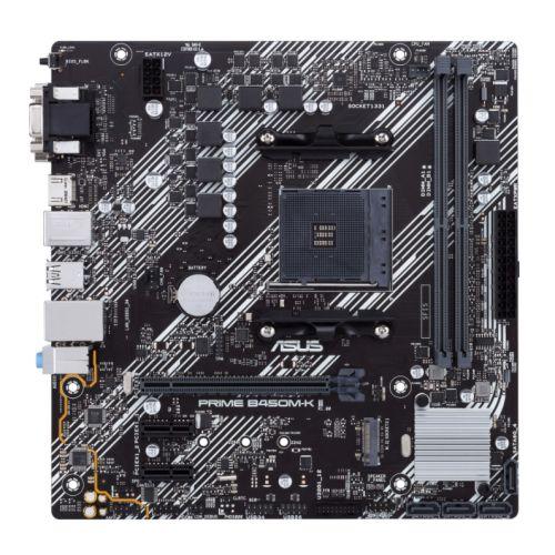 Asus PRIME B450M-K II, AMD B450, AM4, Micro ATX, 2 DDR4, VGA, DVI, HDMI, LED Lighting, M.2-Motherboards-Gigante Computers
