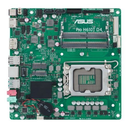 Asus PRO H610T D4-CSM - Corporate Stable Model, Intel H610, 1700, Thin Mini ITX, 2 DDR4 SO-DIMM, HDMI, DP, LVDS, 19v DC in, 1x M.2-Motherboards-Gigante Computers