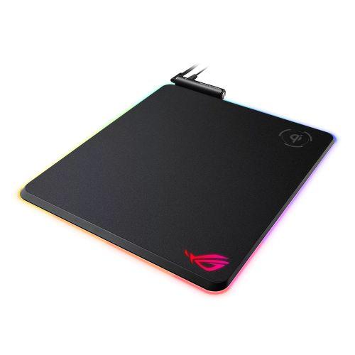 Asus ROG Balteus RGB Gaming Mouse Pad with Qi Wireless Charging, Customisable Lighting, Non-slip, USB Passthrough, 370 x 320 x 7.9 mm-Mouse Mats-Gigante Computers