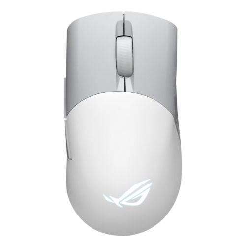 Asus ROG Keris AimPoint Wired/Wireless/Bluetooth Optical Gaming Mouse, 36000 DPI, Swappable Switches, RGB, Mouse Grip Tape, White-Mice-Gigante Computers