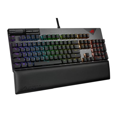 Asus ROG STRIX FLARE II RGB Mechanical Gaming Keyboard w/ PBT Keycaps, USB, ROG NX Red Switches, Detachable Wrist Rest-Keyboards-Gigante Computers
