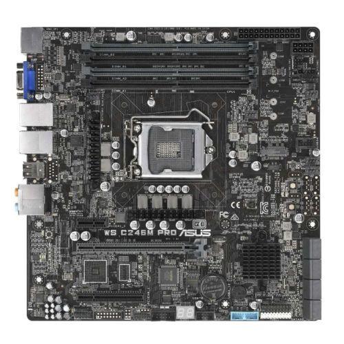 Asus WS C246M PRO Rack-Optimized Workstation, Intel C246, 1151, Micro ATX, VGA, HDMI, DP, Dual LAN-Motherboards-Gigante Computers