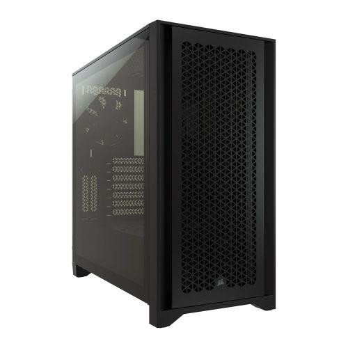 Corsair 4000D Airflow Gaming Case with Tempered Glass Window, E-ATX, 2 x AirGuide Fans, High-Airflow Front Panel, USB-C, Black-Cases-Gigante Computers