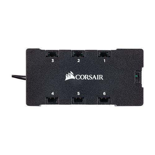 Corsair 6-port RGB LED Hub for Corsair RGB Fans, 6x 4-pin Connectors, Power via SATA-LED Lighting-Gigante Computers