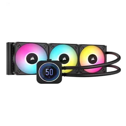 Corsair H150i ELITE LCD XT 360mm RGB Liquid CPU Cooler, AF120 RGB ELITE Fans, Personalised LCD Screen, iCUE Controller Included, Black-Cooling-Gigante Computers