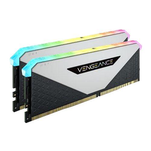 Corsair Vengeance RGB RT 32GB Memory Kit (2 x 16GB), DDR4, 3600MHz (PC4-28800), CL18, XMP 2.0, 10 LEDs, AMD Optimised, White-Memory - Desktop-Gigante Computers