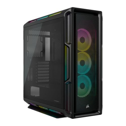 Corsair iCUE 5000T RGB Gaming Case w/ Glass Window, E-ATX, Multiple RGB Strips, 3 RGB Fans, iCUE Commander CORE XT included, USB-C, Black-Cases-Gigante Computers