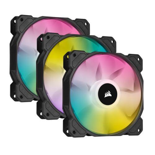 Corsair iCUE SP120 ELITE Performance 12cm PWM RGB Case Fans x3, 8 ARGB LEDs, Hydraulic Bearing, Lighting Node CORE Included-Cooling-Gigante Computers
