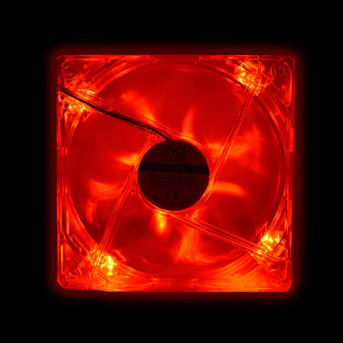 Evo Labs 120mm Red LED Case Fan-Case Fans-Gigante Computers