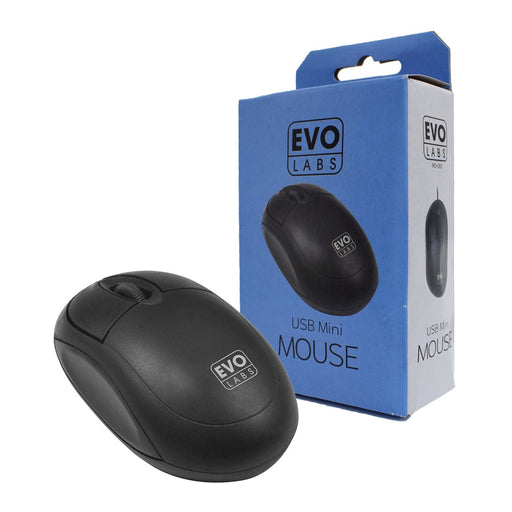 Evo Labs MO-001 USB Matte Black Mini Mouse-Mice-Gigante Computers