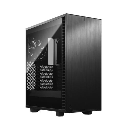 Fractal Design Define 7 Compact (Dark TG) Gaming Case, ATX, 2 Fans, Sound Dampening, Ventilated PSU Shroud, USB-C-Cases-Gigante Computers