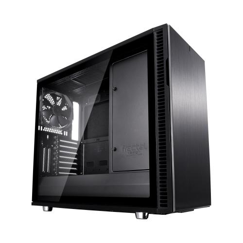 Fractal Design Define R6 (Black TG) Gaming Case w/ Clear Glass Window, E-ATX, No PSU, Modular Design, 3 Fans, Fan Hub, Sound Dampening-Cases-Gigante Computers