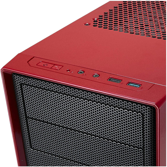 Fractal Design Focus G (Mystic Red) Gaming Case w/ Clear Window, ATX, 2 White LED Fans, Kensington Bracket, Filtered Front, Top & Base Air Intakes-Cases-Gigante Computers