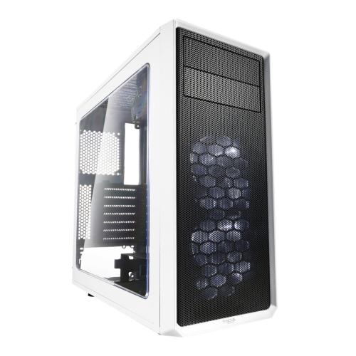 Fractal Design Focus G (White) Gaming Case w/ Clear Window, ATX, 2 White LED Fans, Kensington Bracket, Filtered Front, Top & Base Air Intakes-Cases-Gigante Computers