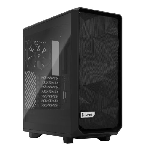Fractal Design Meshify 2 Compact Lite (Black TG) Gaming Case w/ Light Tint Glass Window, ATX, Angular Mesh Front, 3 Fans-Cases-Gigante Computers