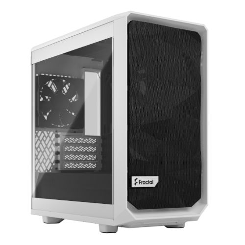 Fractal Design Meshify 2 Mini (White TG) Gaming Case w/ Clear Glass Window, Micro ATX, Angular Mesh, USB-C, 331mm GPU & 280mm Radiator Support-Cases-Gigante Computers