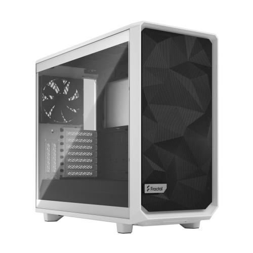 Fractal Design Meshify 2 (White TG) Gaming Case w/ Clear Glass Window, E-ATX, Angular Mesh Front, 3 Fans, Fan Hub, Detachable Front Filter, USB-C, White-Cases-Gigante Computers