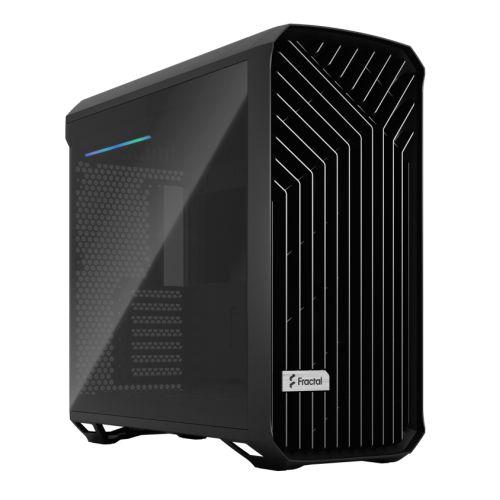 Fractal Design Torrent (Dark TG) Gaming Case w/ Dark Tint Glass Windows, E-ATX/SSI-EEB, 5 Fans, Fan Hub, Maximized Cooling, Open Front Grille, USB-C-Cases-Gigante Computers