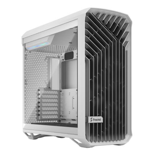 Fractal Design Torrent (White Clear TG) Gaming Case w/ Clear Glass Windows, E-ATX/SSI-EEB, 5 Fans, Fan Hub, Maximized Cooling, Open Front Grille, USB-C-Cases-Gigante Computers