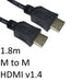 HDMI 1.4 (M) to HDMI 1.4 (M) 1.8m Black OEM Display Cable-Monitor Cables-Gigante Computers