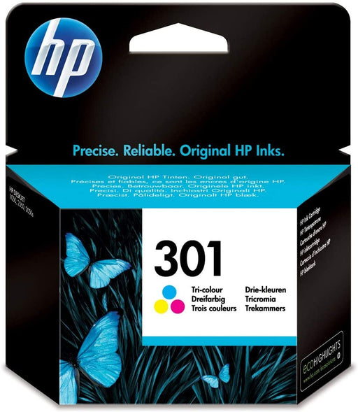 HP 301 Tri-Colour Ink Cartridge Cyan, Magenta, Yellow (Yield 165 Pages)-Ink Cartridges-Gigante Computers