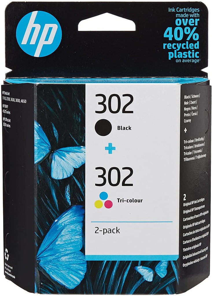 HP 302 Black & Colour Ink Cartridges