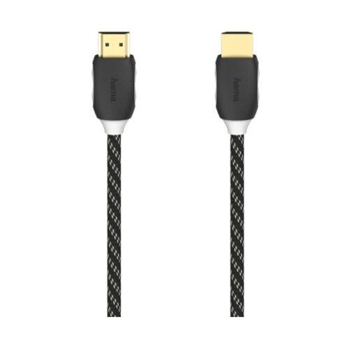 Hama High Speed HDMI Cable, 1.5 Metre, Supports 4K, Braided Jacket, Gold-plated Connectors-Display/Visual-Gigante Computers