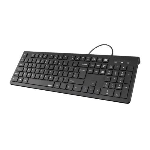 Hama KC-200 Multimedia Keyboard, USB, Flat Keys, Splash Proof-Keyboards-Gigante Computers