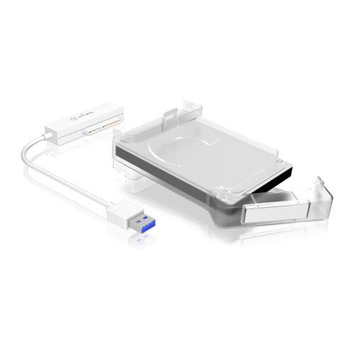 Icy Box 2.5" SATA Hard Drive Caddy, USB 3.0, USB Powered, Screwless, Protective Sleeve-External Caddies-Gigante Computers