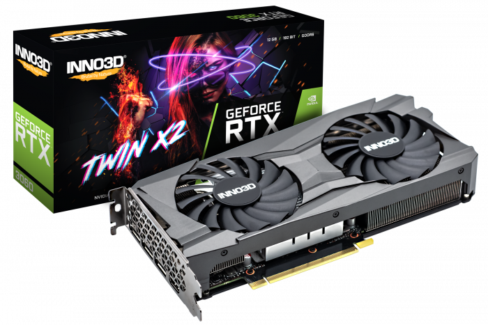 Inno3D Nvidia GeForce RTX 3060 TWIN X2 LHR 12GB GDDR6 Graphics Card-Graphics Cards-Gigante Computers