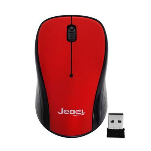 Jedel W920 Wireless Optical Mouse, 1000 DPI, Nano USB, 3 Button, Red & Black-Mice-Gigante Computers