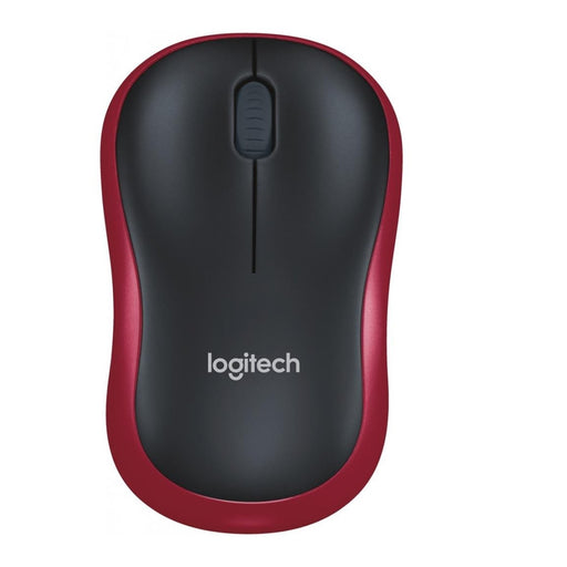 Logitech M185 Wireless Notebook Mouse, USB Nano Receiver, Black/Red-Mice-Gigante Computers