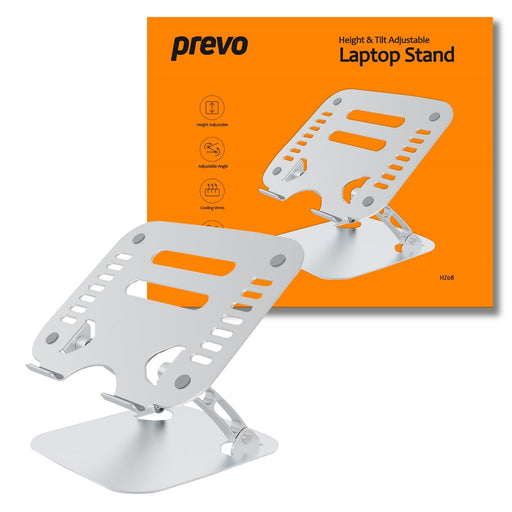 PREVO Aluminium Alloy Laptop Stand, Fit Devices from 11 to 17 Inches, Non-Slip Silicone, Height and Angle Adjustable-Accessories-Gigante Computers