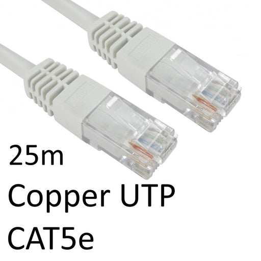RJ45 (M) to RJ45 (M) CAT5e 25m White OEM Moulded Boot Copper UTP Network Cable-Network Cables-Gigante Computers
