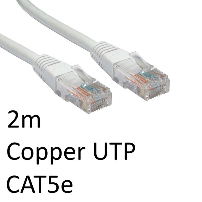 RJ45 (M) to RJ45 (M) CAT5e 2m White OEM Moulded Boot Copper UTP Network Cable-Network Cables-Gigante Computers