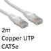 RJ45 (M) to RJ45 (M) CAT5e 2m White OEM Moulded Boot Copper UTP Network Cable-Network Cables-Gigante Computers
