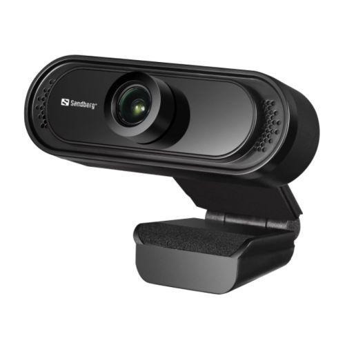 Sandberg USB FHD 2MP Webcam with Mic, 1080p, 30fps, Glass Lens, 60°, Clip-on/Stand, 5 Year Warranty-Webcams-Gigante Computers