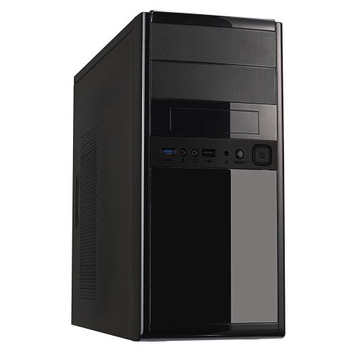 Spire 1016 V2 Micro ATX Case, 500W, Rear Fan, Front USB 3.0 & USB 2.0, Piano Black-Cases-Gigante Computers