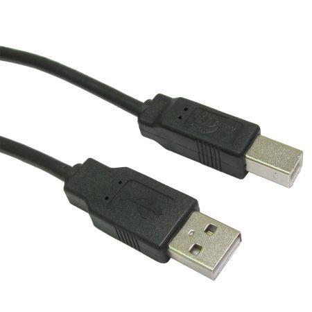 Spire USB Printer Cable, 5 Metres, Type A to B, Black 5M-Printer-Gigante Computers