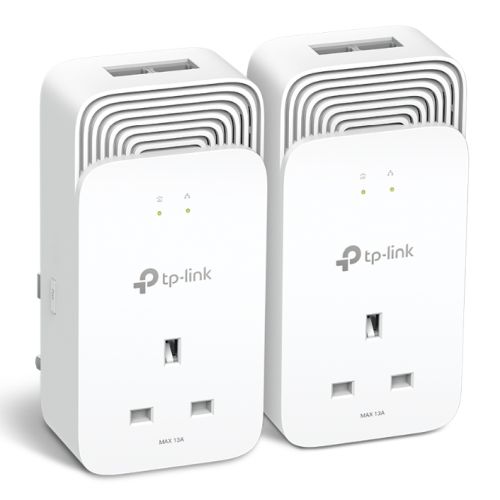 TP-LINK (PG2400P KIT) Wired 1428Mbps G.hn2400 Powerline Adapter Kit, AC Pass Through, 2-Port, Power Saving Mode-Powerline Adapters-Gigante Computers